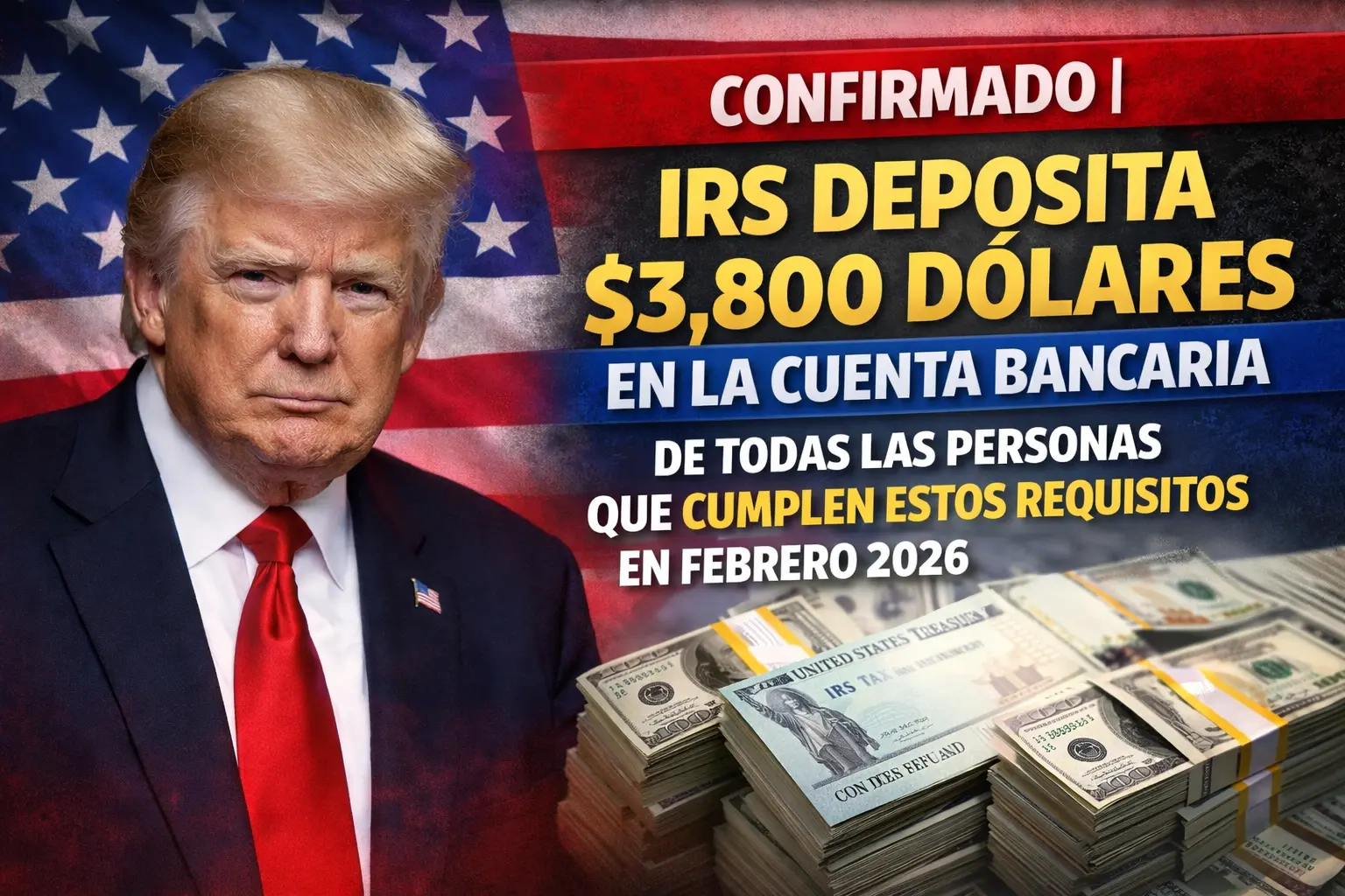 Confirmado | IRS deposita 3,800 dólares en la cuenta bancaria de todas las personas que cumplen estos requisitos en febrero 2026