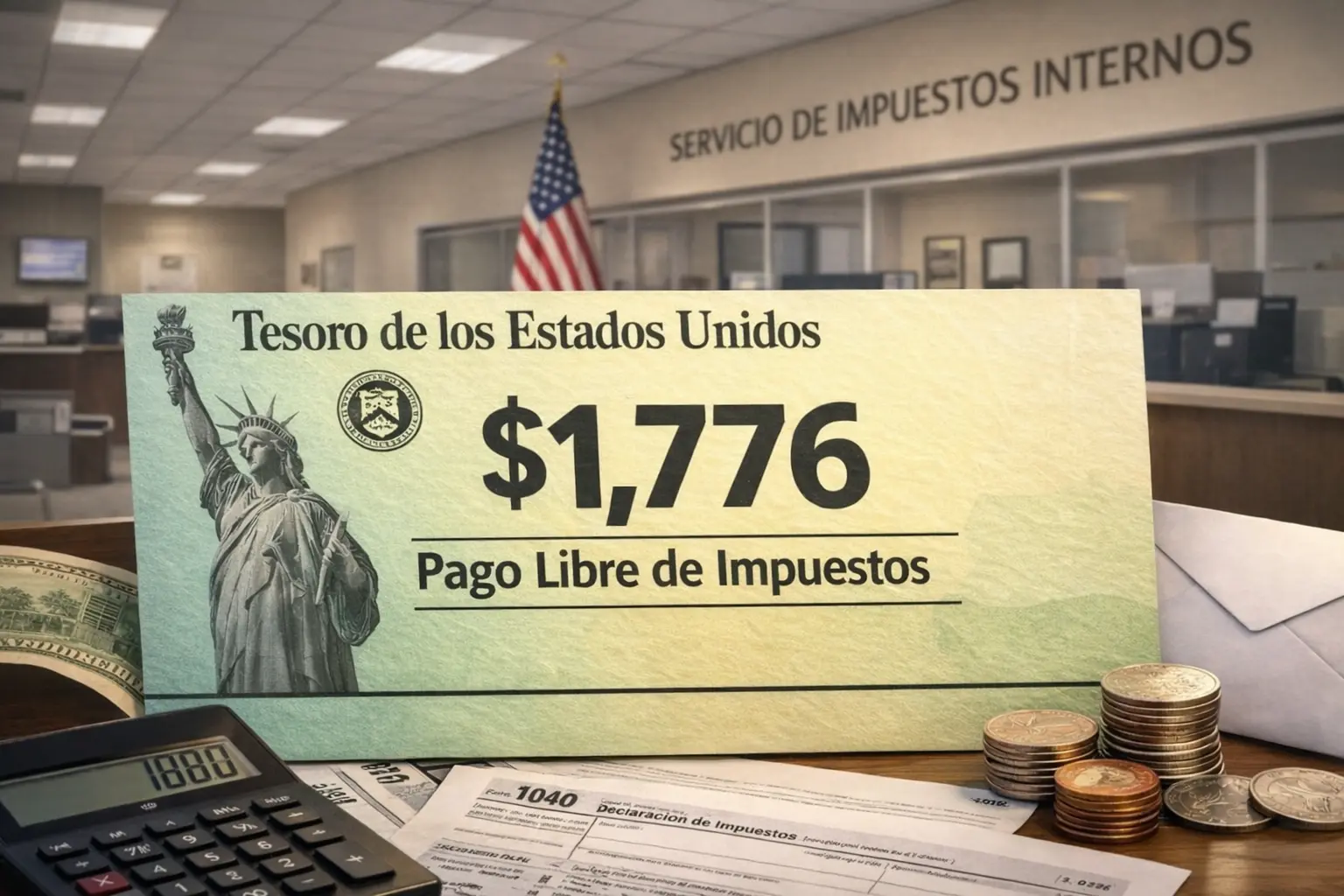 El IRS confirma la noticia sobre un pago libre de impuestos de $1,776 para 1.5 millones de estadounidenses